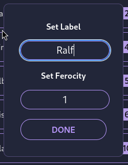 The character entry dialog box