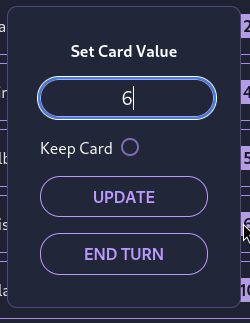 The card edit dialog box