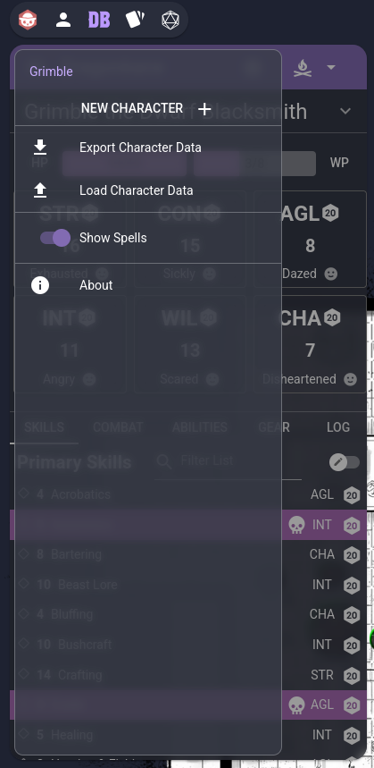 Screenshot showing left drawer menu