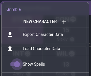 Image of left drawer menu